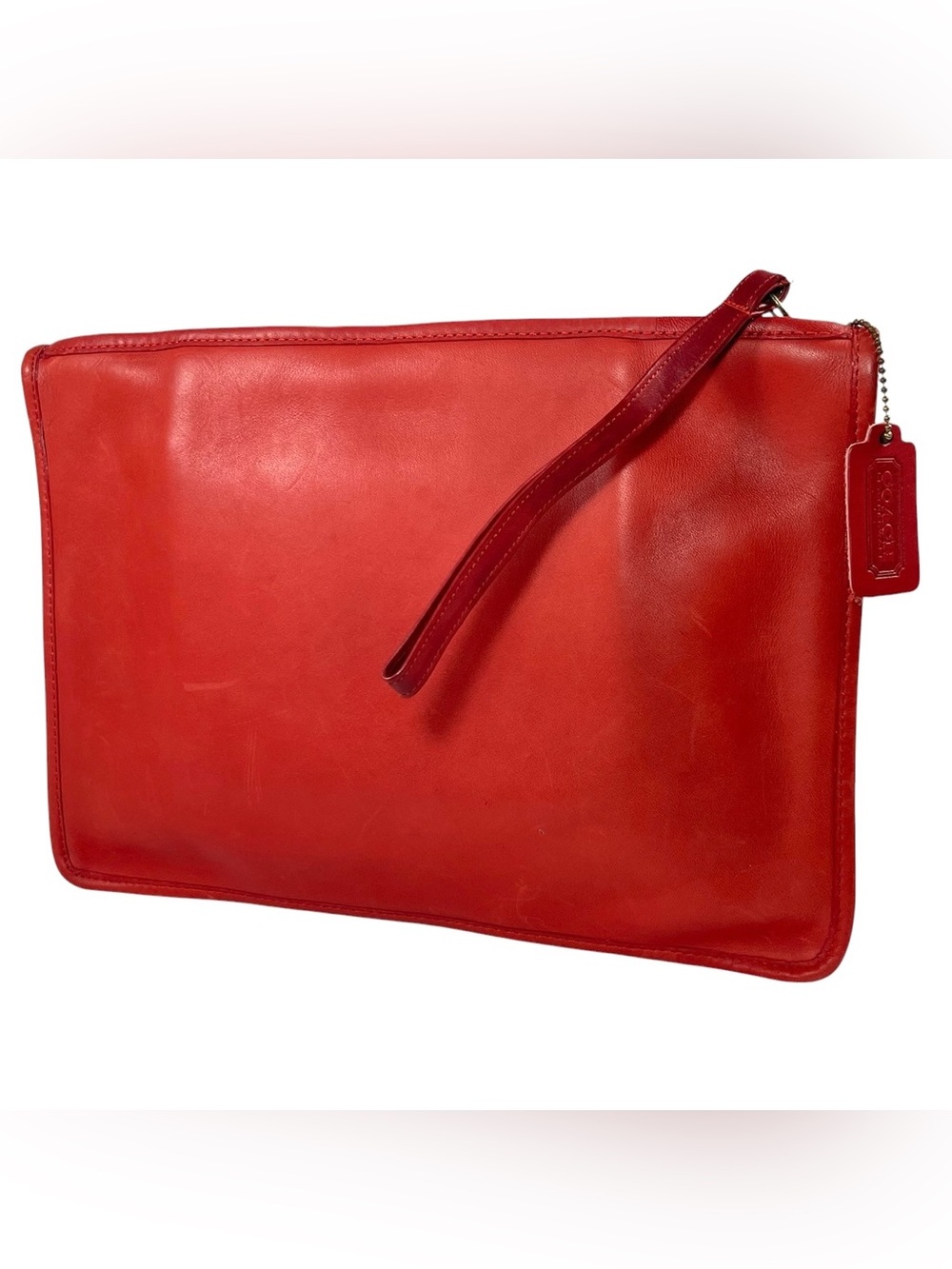 COACH SLIM CLUTCH 9555 Large Reg. No. 035-1433 Red made in NYC, USA